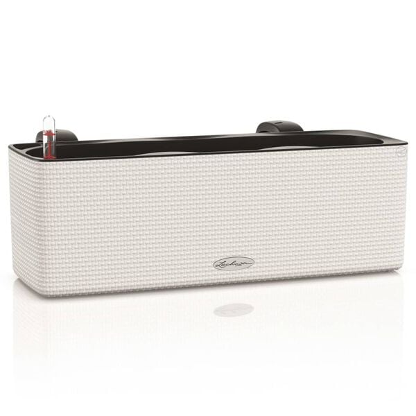 LECHUZA Jardinière CUBE color triple avec supports Blanc 13680