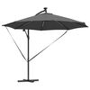 vidaXL Parasol banane à mât déporté Anthracite 294 x 294 x 248 cm