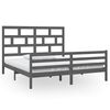 vidaXL Cadre de lit sans matelas gris bois massif