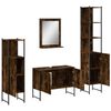 vidaXL Ensemble d'armoires de salle de bain 4 pcs ch&ecirc;ne fum&eacute;