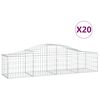 vidaXL Paniers &agrave; gabions arqu&eacute;s 20 pcs 200x50x40/60 cm fer galvanis&eacute;