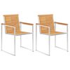 vidaXL Chaises de jardin avec coussins lot de 2 Teck solide et acier