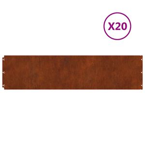 vidaXL Bordures de pelouse 20 pcs 25x103 cm acier patinable flexible