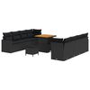 vidaXL Ensemble de canap&eacute; de jardin avec coussin 11 pcs Noir