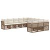 vidaXL Ensemble de canap&eacute; de jardin 11 pcs Beige polyrotin