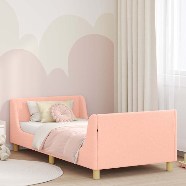 vidaXL Cadre de lit pour enfants avec t&ecirc;te de lit Rose 90 x 200 cm