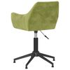 vidaXL Chaise pivotante de salle &agrave; manger Vert clair Velours