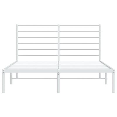 vidaXL Cadre de lit métal sans matelas et tête de lit blanc 135x190 cm