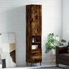 vidaXL Buffet haut Ch&ecirc;ne fum&eacute; 34,5x34x180 cm Bois d'ing&eacute;nierie