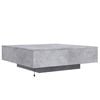 vidaXL Table basse avec lumières LED gris béton 100x100x31 cm