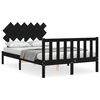 vidaXL Cadre de lit sans matelas noir bois de pin massif