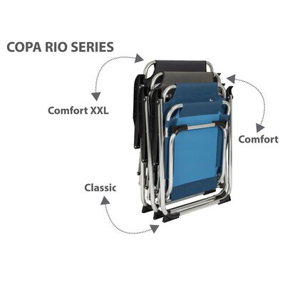Bo-Camp Chaise de camping pliable Copa Rio Classic Gris