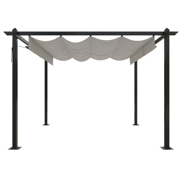vidaXL Tonnelle de jardin avec toit r&eacute;tractable 3x3 m Cr&egrave;me
