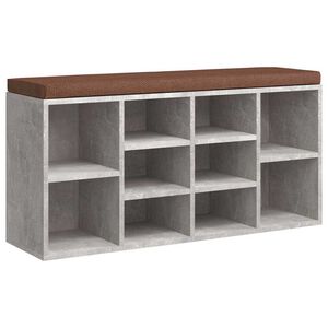 vidaXL Banc &agrave; chaussures Gris b&eacute;ton 103x30x48 cm Bois d'ing&eacute;nierie