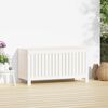 vidaXL Bo&icirc;te de rangement de jardin Blanc 115x49x60 cm Bois de pin