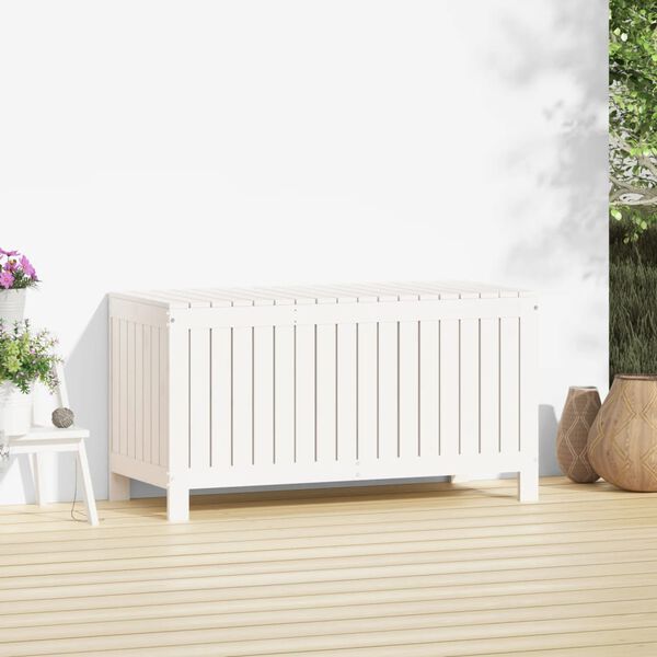 vidaXL Bo&icirc;te de rangement de jardin Blanc 115x49x60 cm Bois de pin