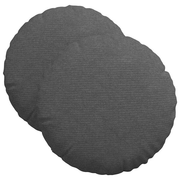 vidaXL Coussins de si&egrave;ge 2 pcs Gris fonc&eacute; &Oslash; 40 cm