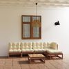 vidaXL Salon de jardin 6 pcs avec coussins Bois de pin massif