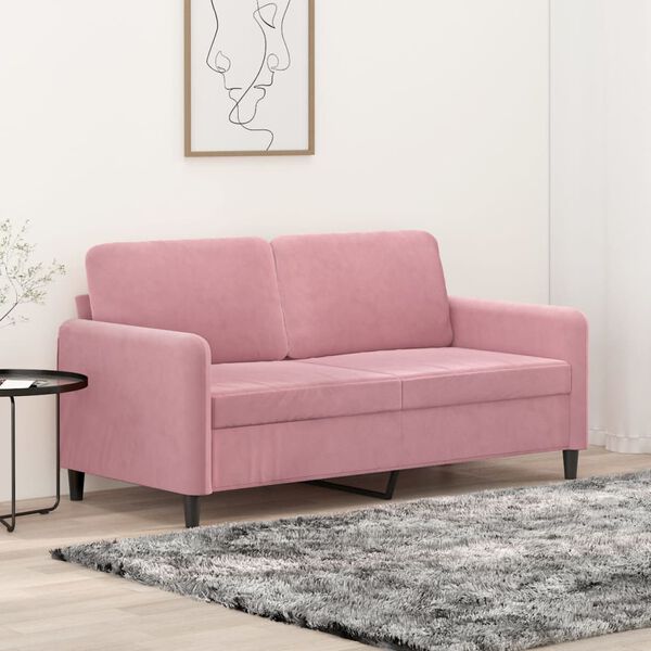 vidaXL Canap&eacute; &agrave; 2 places Rose 140 cm Velours