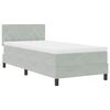 vidaXL Lit &agrave; ressort LED avec matelas Gris clair 90 x 190 cm Velours