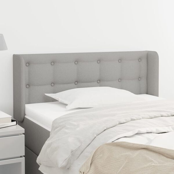 vidaXL T&ecirc;te de lit avec oreilles Gris clair 93x16x78/88 cm Tissu