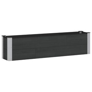 vidaXL Jardini&egrave;re sur&eacute;lev&eacute;e Noir 150 x 30 x 36 cm WPC et Aluminium
