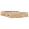 vidaXL Cadre de lit avec tiroirs sans matelas ch&ecirc;ne sonoma 120x190 cm