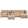 vidaXL Salon de jardin 6 pcs avec coussins Bois de pin massif