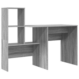 vidaXL Bureau Gris Sonoma Bois d'ing&eacute;nierie 131,5 x 50 x 106,5 cm