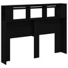 vidaXL T&ecirc;te de lit LED avec &eacute;tag&egrave;re Ch&ecirc;ne noir 140 x 18,5 x 103,5 cm