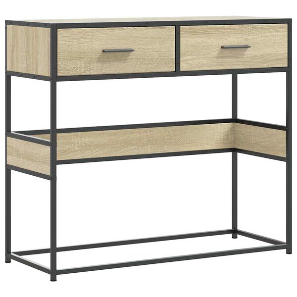 vidaXL Table console ch&ecirc;ne sonoma 90x35x80 cm bois d'ing&eacute;nierie