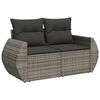 vidaXL Salon de jardin 9 pcs avec coussins gris résine tressée
