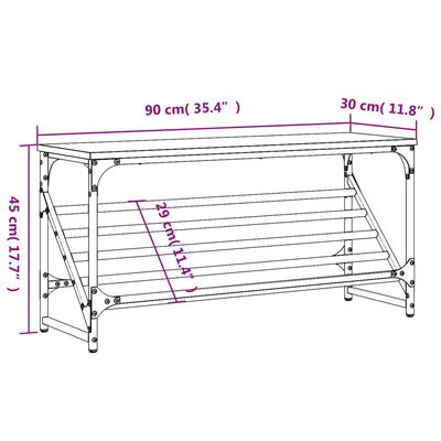 vidaXL Étagère à chaussures chêne sonoma 90x30x45 cm bois d'ingénierie