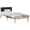 vidaXL Cadre de lit Marron et noir 90 x 190 cm Bois massif en pin