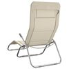 vidaXL Chaises longues pliables lot de 2 cr&egrave;me textil&egrave;ne et acier