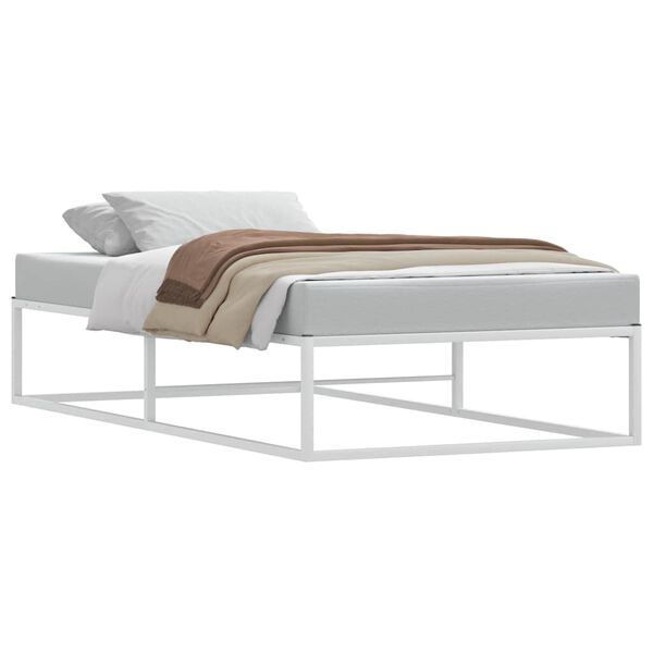 vidaXL Cadre de lit sans matelas blanc 100x200 cm m&eacute;tal