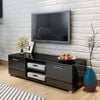 vidaXL Meuble TV Noir brillant 120x40,5x35 cm