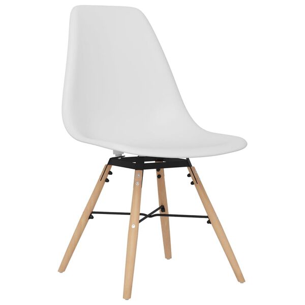 vidaXL Chaises &agrave; manger lot de 4 blanc PP