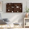 vidaXL Armoire &agrave; vitrine ch&ecirc;ne marron 100x8,5x58 cm bois d'ing&eacute;nierie