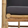 vidaXL Canap&eacute; de jardin avec coussins gris fonc&eacute; bambou
