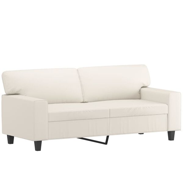 vidaXL Canap&eacute; &agrave; 2 places Cr&egrave;me 140 cm Similicuir