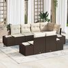 vidaXL Ensemble de canap&eacute; de jardin 7 pcs Marron et Cr&egrave;me polyrotin