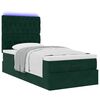 vidaXL Cadre de lit ottoman avec matelas vert fonc&eacute; 100x200 cm velours