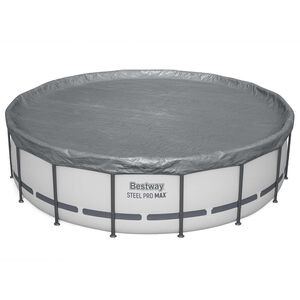 Bestway Couverture de piscine &Oslash;4,88 m Rond Polyester Gris