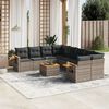 vidaXL Salon de jardin 9 pcs avec coussins gris r&eacute;sine tress&eacute;e