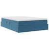 vidaXL Lit avec rangement et matelas Bleu fonc&eacute; 140 x 190 cm Velours