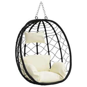 vidaXL Chaise suspendue Blanc cr&egrave;me 91,5 x 60 x 110 cm polyrotin