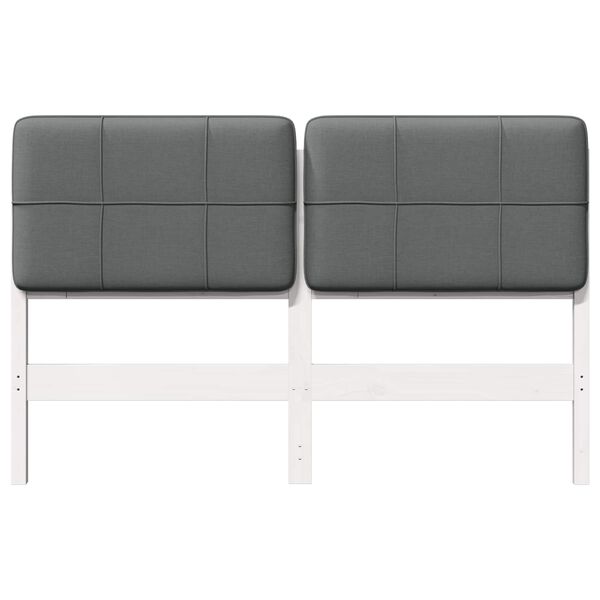 vidaXL T&ecirc;te de lit capitonn&eacute;e Blanc et gris clair 160 cm Pin massif