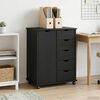 vidaXL Cabinet roulant Noir 63,5 x 39 x 79 cm Bois de Pin Massif