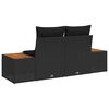 vidaXL Canap&eacute; de jardin Noir 184 x 62 x 85cm polyrotin